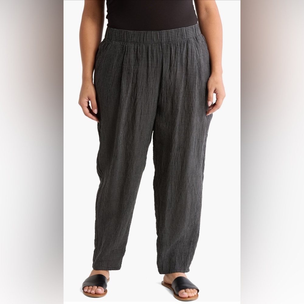 Eileen Fisher Organic Linen Tapered Ankle Pant 1X